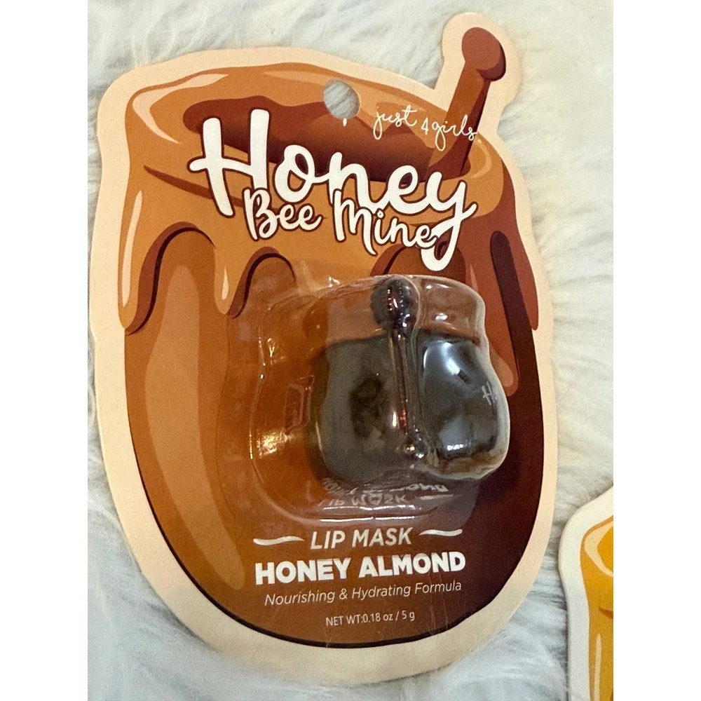 Just 4 Girls Honey Bee Mine Lip Mask Set Honey Almond & Honey Vanilla 2 Pack